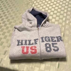 Tommy Hilfiger grey boys hoodie. Excellent condition. Large (16-18)